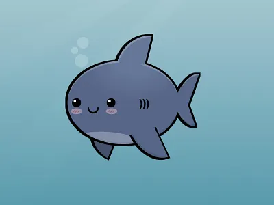 CSS Kawaii Shark animal cartoon css css art css drawing css3 cute html illustration kawaii shark vector