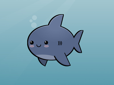 CSS Kawaii Shark animal cartoon css css art css drawing css3 cute html illustration kawaii shark vector
