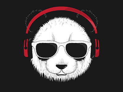 DJ Panda animal glasses headphones music panda