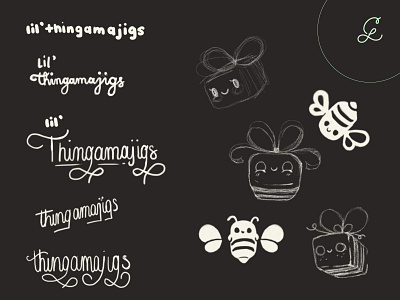 lil'thingamajigs — sketches branding identity logo logo design logotype mascot planning process redesign sketches symbol