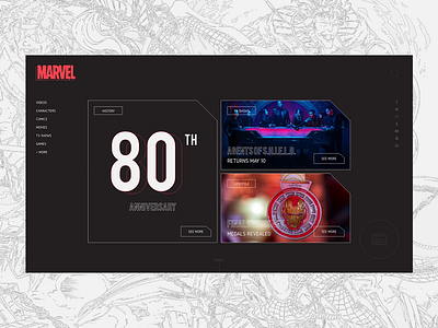 —marvel redesign: homepage concept design experiment graphicdesign marvel marvelcomics redesign superheroes ui ux web xmen