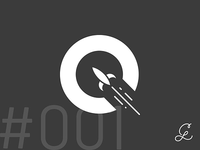 — #dailylogochallenge | 001 daily logo challenge logo logo design logo designer logos mark q quasar rocket ship science