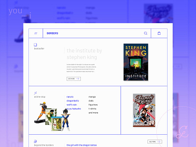 borders | homepage adobe xd anime books branding concept graphic design homepage ui ux web design web layout website website design