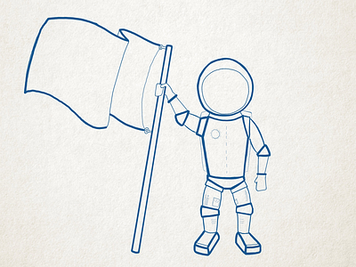 Astronaut astronaut buzz explore flag ipadpro moonwalk procreateapp spacesuit