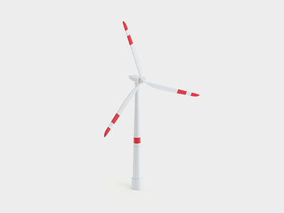 Windmill 3d animation design illustration