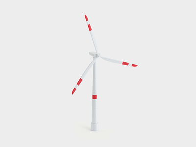 Windmill 3d animation design illustration