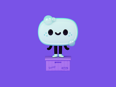 Soapbox 3d app bar box character design illustration logo soap ui