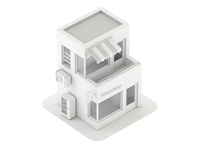 Pharmacy WIP 3d building city pharmacy store town