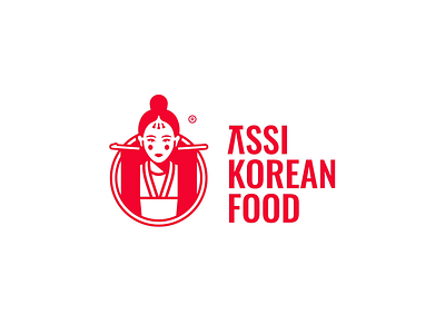 ASSI Korean Food branding design face icon identity illustration logo monogram symbol typography vector