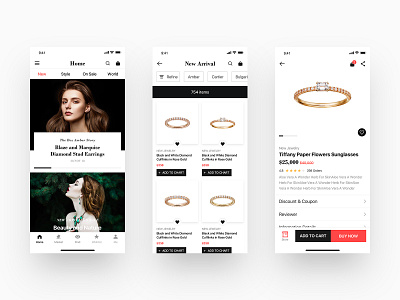 Luxury Jewelry E-commerce App app design e commerce e commerce shop jewelry jewelry store luxury design ui ui ux design ux