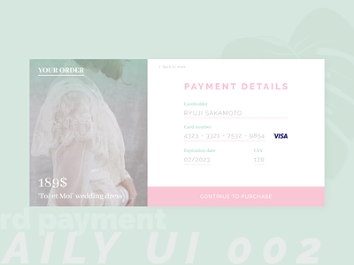 Daily UI 002 - Card checkout 100daychallenge buy card checkout checkout form checkout page checkout process credit card daily ui dailyui design form illustration pay payment purchase ui ux visa web