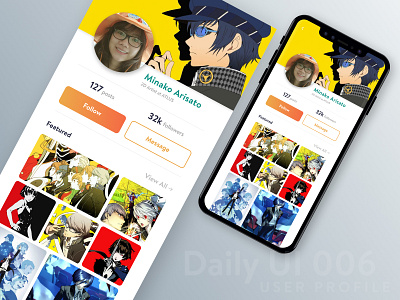 Daily UI 006 - User Profile 100daychallenge app avatar challenge daily ui dailyui design game game app game interface persona profile social app social media ui user user interface user profile ux