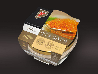 Packing of pike caviar for Flagman TM branding design package packaging design typography vector