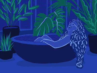 In the bath bath glasses greek hair plants relaxation spa