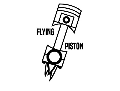 'Flying Piston' Logo Design Concept. auto brand branding flying piston logo design logo design branding logo design concept logo designer logo designs logodesign logos minimal minimal design minimalist logo moto simple simple design simple logo