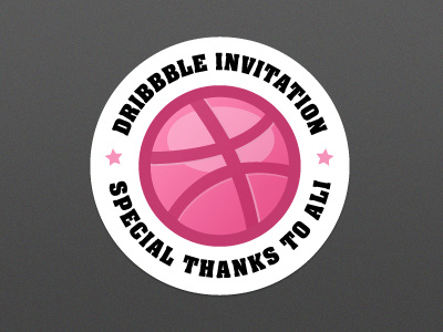 Thanks badge debut dribbble thanks