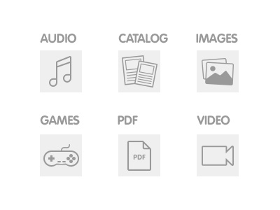 Category Icons audio catalog games icons images pdf vector video