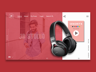 Music Landing Page design flat icon ui web