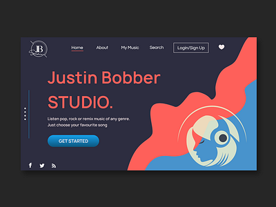 Music Landing Page 02 design illustration ui web