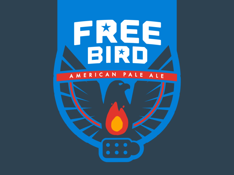 FREE BIRD! animated gif animation beer begyle brewery craft beer free bird gif logo loop mograph motion design