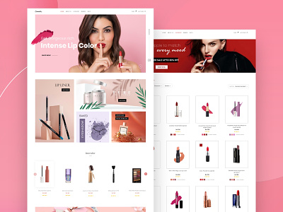 Cosmetic Website Design cosmetic design makeup pink ui ui design ui web design uiux ux web design website website design website ui design