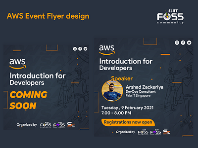 AWS event flyer aws flyerdesign sliitfoss