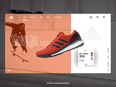 Adidas shoes adobexd prototype uidesign webdesign