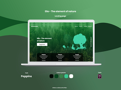 Ella-The element of nature Landing Page UI