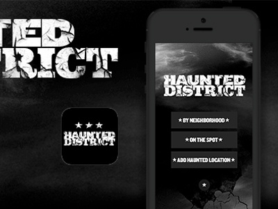 Haunted District App app design dc digital identity ux wireframe