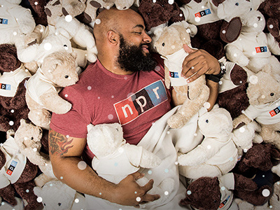 NPR Shop Holiday Campaign npr photoshoot public radio retail snuggle