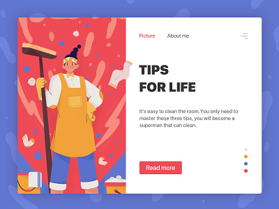 Tips for life cleaning design girl illustration