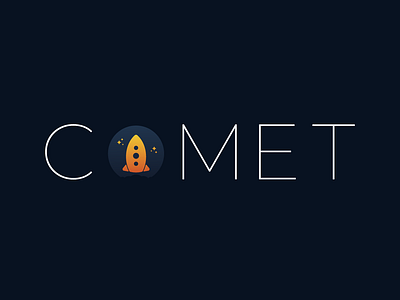 Comet Logo #Dailylogochallenge comet dailylogochallenge illustration logo rocketship space