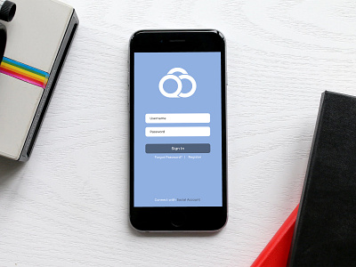 Mockup for previous logo design app blue branding cloud cloud computing mobile mobile app mockup phone