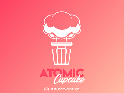Cupcake logo atomic branding cloud cupcake dailylogochallenge illustrator mushroom pink vector