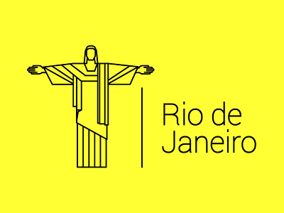 Rio de Janeiro Logo christ christ the redeemer city logo dailylogochallenge geometric illustration illustrator lineart logo rio rio de janeiro