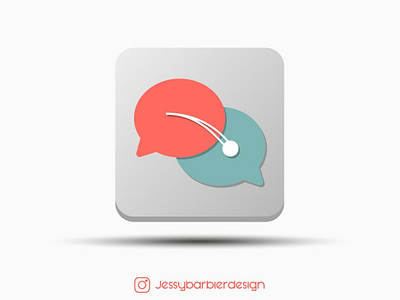 Messaging App Logo (Ping Pong) app icon brand branding dailylogochallenge flat design icon illustrator logo messaging messaging app ping pong racket vector