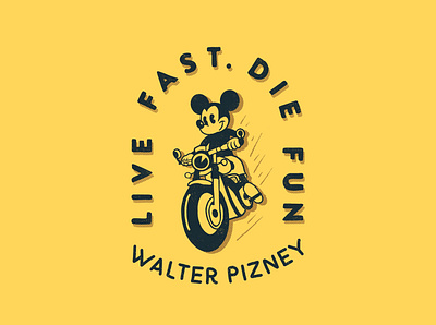 Live fast. Die fun. 1930s branding cartoon cartoon character character illustration logo retro retro logo vintage