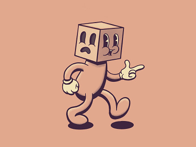 Going into the weekend like 1930s box cartoon cartoon character character design happy illustration retro sad textures toon vintage