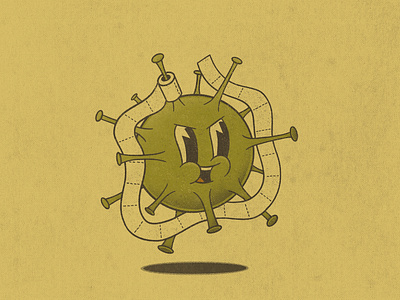 Who took all the toilet roll? 1930s cartoon cartoon character character corona coronavirus illustration retro vintage virus