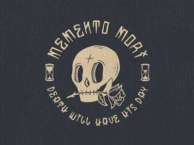 Memento mori t-shirt design branding cartoon design hourglass illustration jiujitsu logo rose skull typography vector vintage