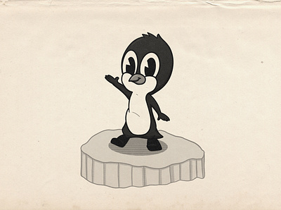 Piplo the Penguin! 1930s cartoon cartoon character character illustration penguin retro toon vector vintage