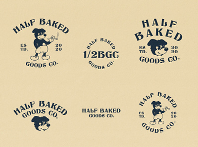 Half Baked branding cartoon cartoon character character dog illustration logo stoned vector vintage vintage logo