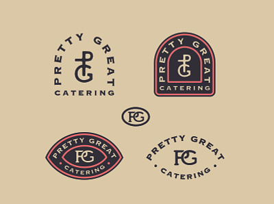 Pretty Great! badge badge logo branding catering logo retro logo vector vintage font vintage logo wordmark