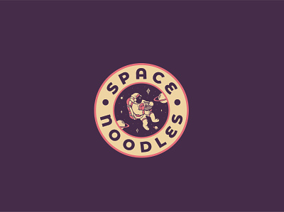 Space Noodles astronaut branding design fast food food logo food logo design illustration logo noodles space spaceman vector