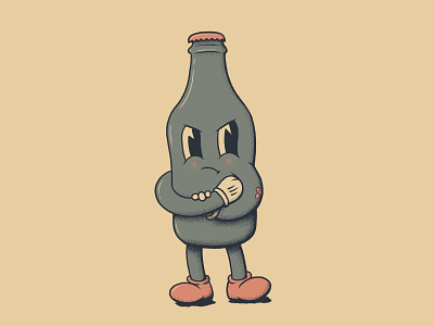 Bottle & Hammer 1930s bottle cartoon cartoon character character hammer hand drawn illustration retro vintage vintage toons