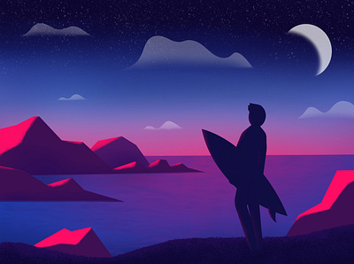 Dawn patrol dawnpatrol illustration surfing