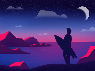 Dawn patrol dawnpatrol illustration surfing