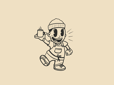 Coffe? cartoon cartoon character character illustration vintage