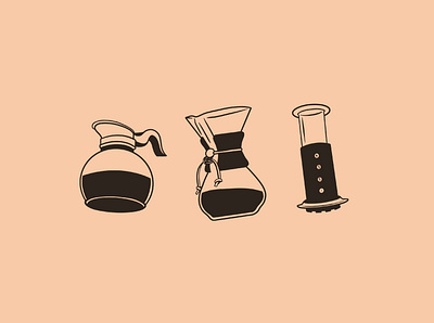 Coffee utensils cartoon coffee design illustration retro vector vintage