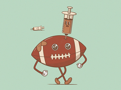 LaY OfF tHe RoIDs BrO! cartoon cartoon character character design football illustration retro retro illustration steroids vintage vintage illustration